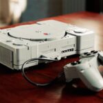 LEGO PlayStation set reveal trailer still showing the brick-built original PlayStation