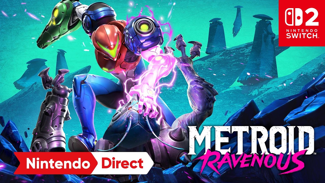 Samus Aran in the Metroid Ravenous reveal trailer for Nintendo Switch 2